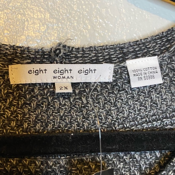 NWT Eight Eight Eight 100% Cotton Gray Sweater 2X - Picture 3 of 6